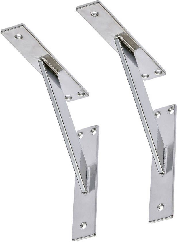 ML-Design Plankdrager set van 2 180x180 mm zilver aluminium