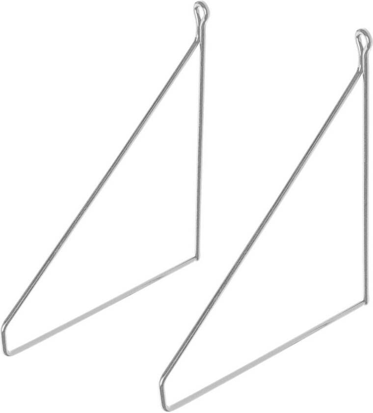 ML-Design Planksteun driehoek 2 stuks 20x25 cm zilver metaal