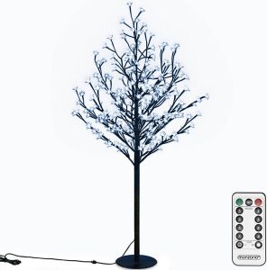 Monzana Kerstbloesem 180 cm 200 LED&apos;s blauwe verlichting kerstboom kerstversiering voor binnen buitengebruik