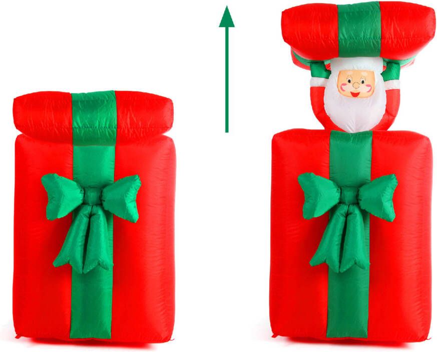 Monzana Kerstman in cadeau opblaasbaar beweegt op en neer voor binnen en buiten