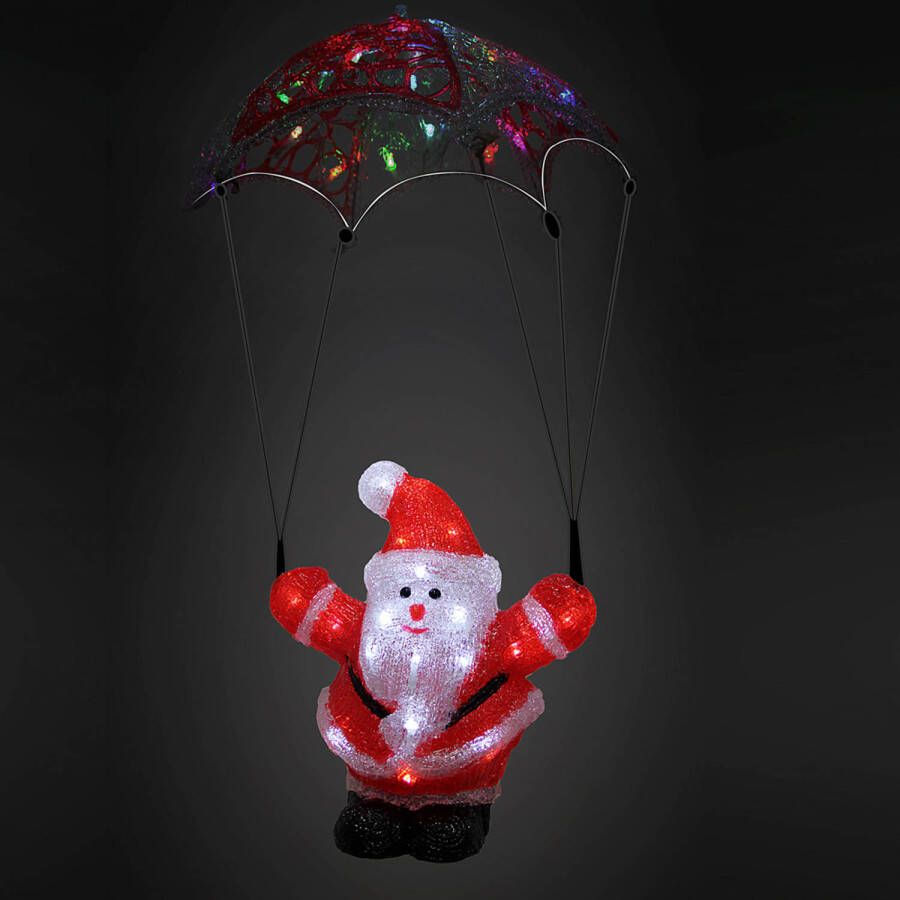 Monzana LED acryl_kerstman parachute kerstversiering kerstsfeer kerstdecoratie
