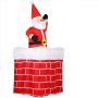 Monzana Opblaasbare kerstman in schoorsteen beweegt omhoog en omlaag met LED verlichting - Thumbnail 1