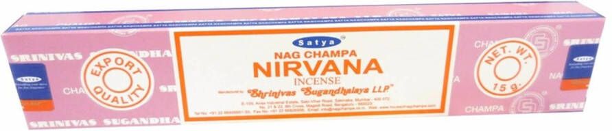 Nag Champa wierookstokjes Nirvana 15 gram Wierookstokjes