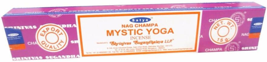 Nag Champa wierookstokjes Mystic Yoga 15 gram Wierookstokjes