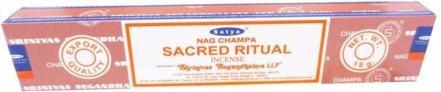 Nag Champa wierookstokjes Sacred Ritual 15 gram Wierookstokjes