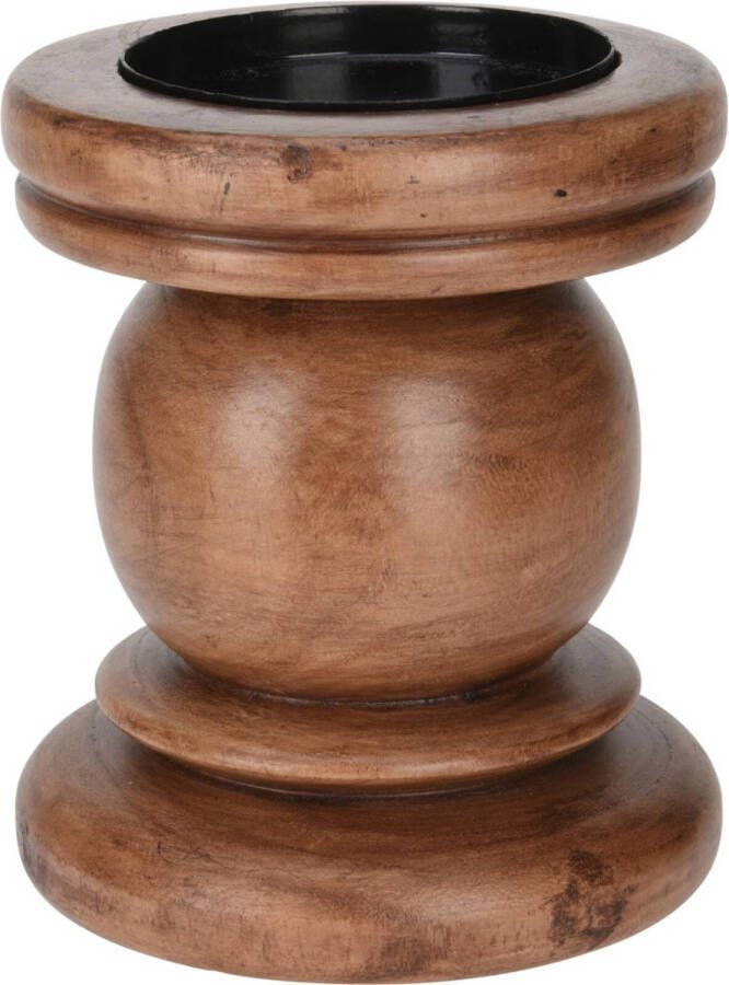 Nampook Candle Holder Wood 14 cm Brown
