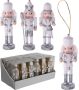 Merkloos Christmas Decoration kersthangers -notenkrakers- zilver 3x hout Kersthangers - Thumbnail 2