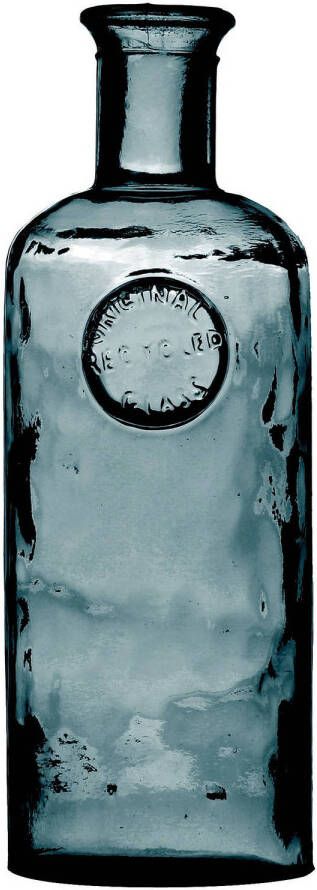 Natural Living Bloemenvaas Olive Bottle marine blauw transparant glas D13 x H35 cm Fles vazen