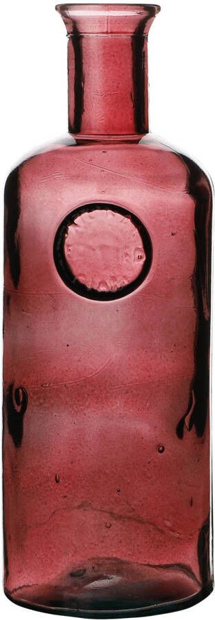 Natural Living Bloemenvaas Olive Bottle robijn rood transparant glas D13 x H35 cm Fles vazen