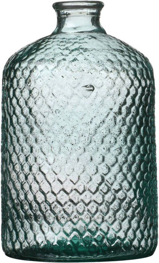 Natural Living Bloemenvaas Scubs Bottle helder geschubt transparant glas D18 x H31 cm Vazen