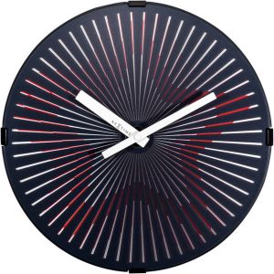 NeXtime Wandklok Ø 30 Cm Plastic Bewegende Klok- Rood &apos;Motion Star Red&apos;