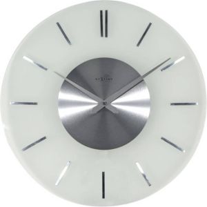 NeXtime Wandklok dia. 40 cm melkglas &apos;Stripe&apos; Radio Controlled
