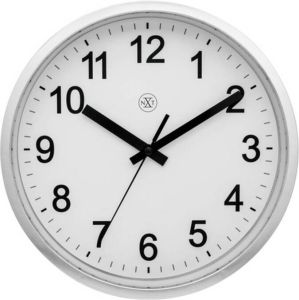 Nextime wandklok NXT diam. 25 5 kunststof zilver witte wijzerplaat