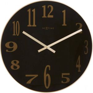 NeXtime wandklok Smoky Mirror Glass zwart