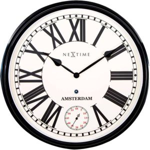 NeXtime  wandklok Amsterdam - zwart