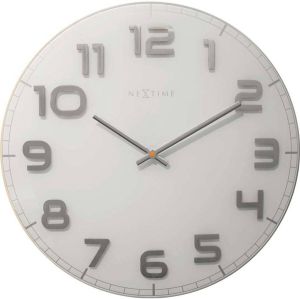 NeXtime  Wandklok Classy Large - Wit grijs
