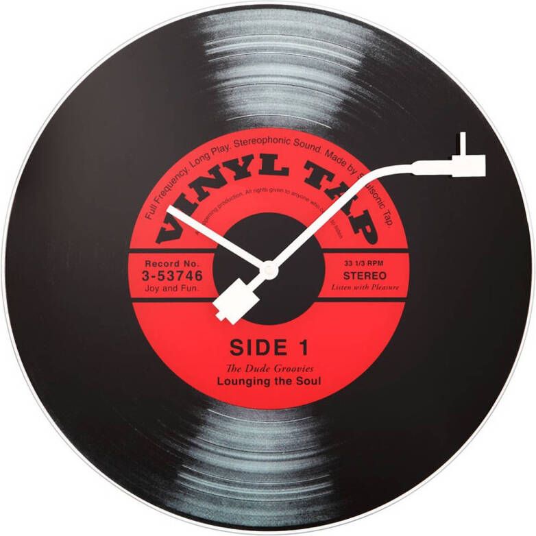 NeXtime  wandklok Vinyl Tap - zwart rood