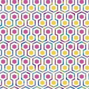 Noordwand Good Vibes Behang Hexagon Pattern Roze En Geel