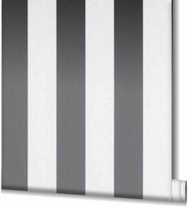 Noordwand Topchic Behang Stripes donkergrijs en wit