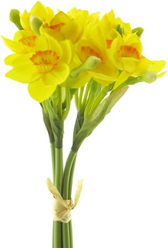 Nova Nature Daffodil bundle x5 yellow orange 32 cm kunstbloem