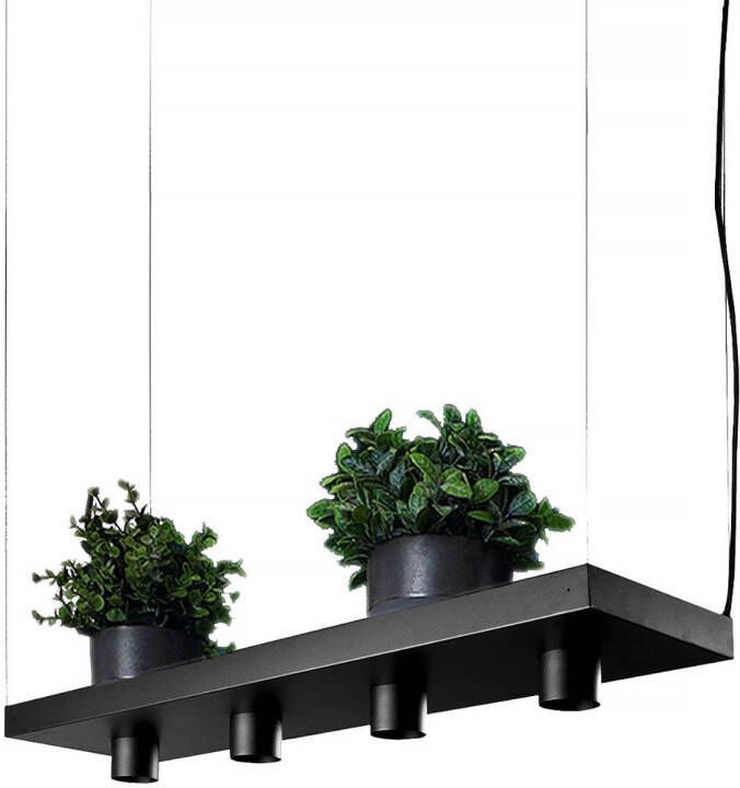 Nowodvorski Hanglamp Plant 4 lichts L 80 cm B 24 cm zwart