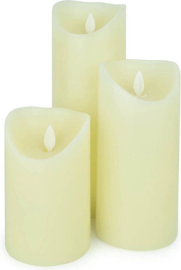 O&apos;DADDY led-kaarsen 12 5 17 22 5 cm wax beige 3 stuks