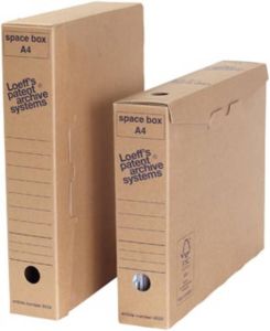 OfficeTown Loeff&apos;s archiefdoos Space box ft 320 x 240 x 60 mm bruin pak van 8 stuks