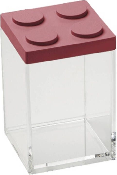 Omada Stapelbare Brickstore bewaarcontainer 1L Rood Kunststof