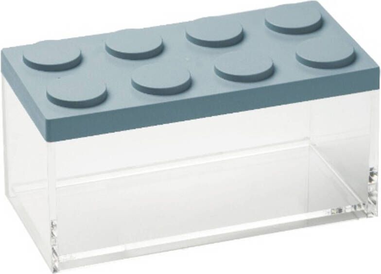 Omada Stapelbare Brickstore bewaarcontainer breed 1 5L Blauw Kunststof