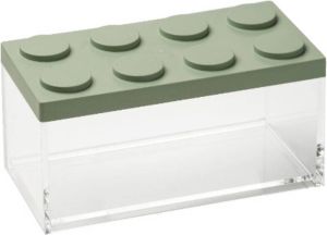 Omada Stapelbare Brickstore bewaarcontainer breed 1 5L Groen Kunststof