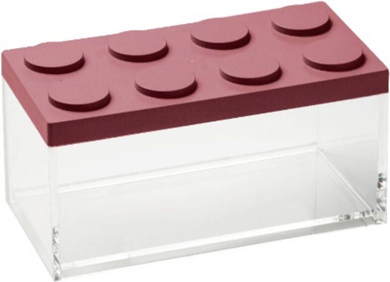 Omada Stapelbare Brickstore bewaarcontainer breed 1 5L Rood Kunststof
