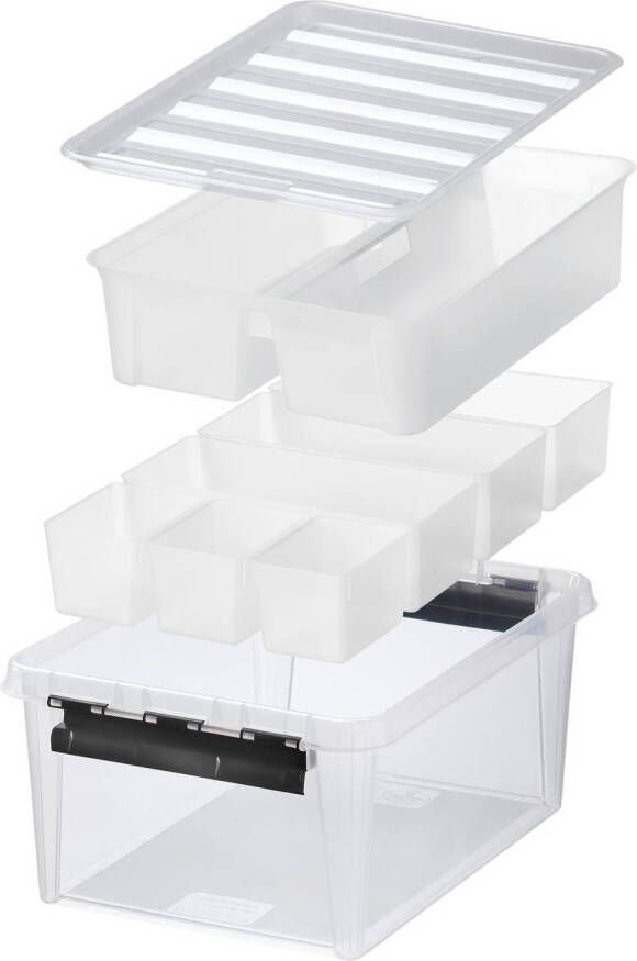 Orthex opbergbox SmartStore 14 liter transparant zwart 4-delig