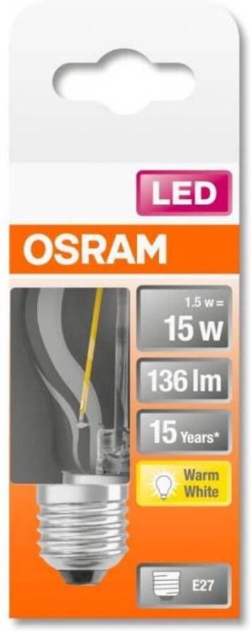 Osram Bolvormige LED-lamp met helder filament 1.5W equivalent 15W E27 Warm wit