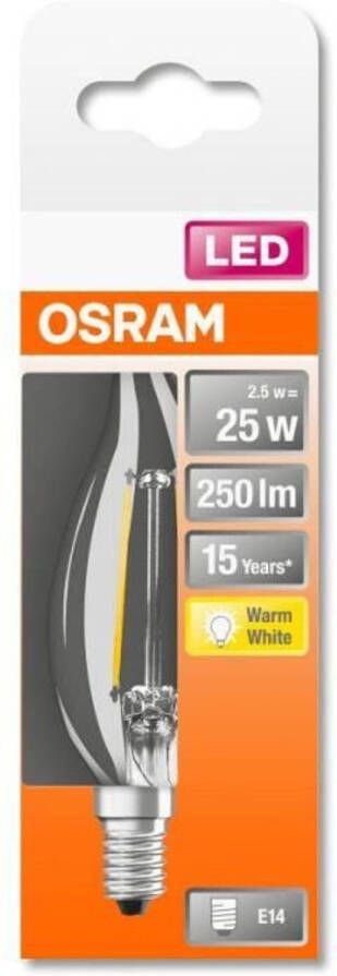 Osram LED Bulb Flame stormlicht filament 2.5W equivalent 25W E14 Warm wit