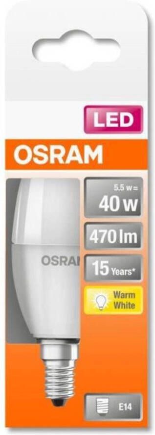 Osram LED frosted flame lamp met straler 5 4W equivalent 40W E14 Warm wit