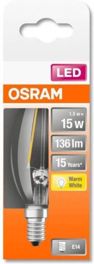 Osram led-lamp flame helder filament 1.5w equivalent 15w e14 warm wit