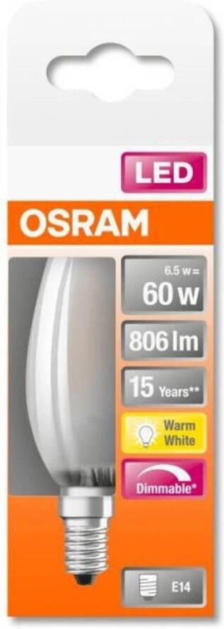 Osram LED lamp variabel mat glasvlam 6.5W equivalent 60W E14 Warm wit