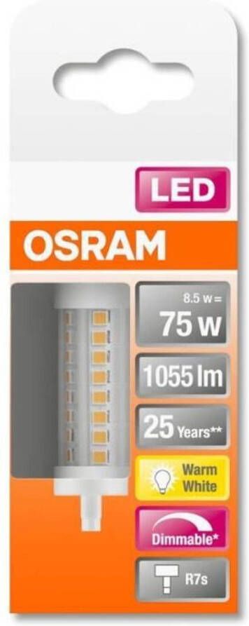 Osram LED Potloodlamp 78mm variabel 8 5W equivalent 75W R7S Warm wit