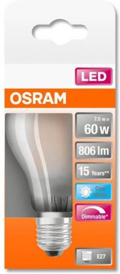 Osram Standaard LED-lamp variabel mat glas 7W equivalent 60W E27 Koel wit