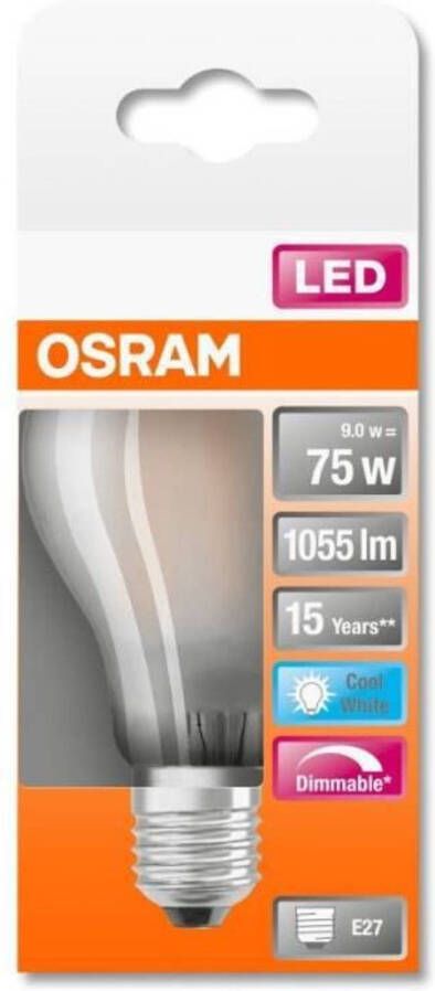 Osram Standaard LED-lamp variabel matglas 9W equivalent 75W E27 Koel wit
