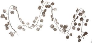 Othmar decorations 1x Kerstboom Guirlandes slingers Met Bladeren Champagne 200 Cm Guirlandes