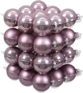 Othmar decorations 36x Stuks Glazen Kerstballen Salie Paars (Lilac Sage) 6 Cm Mat glans Kerstbal