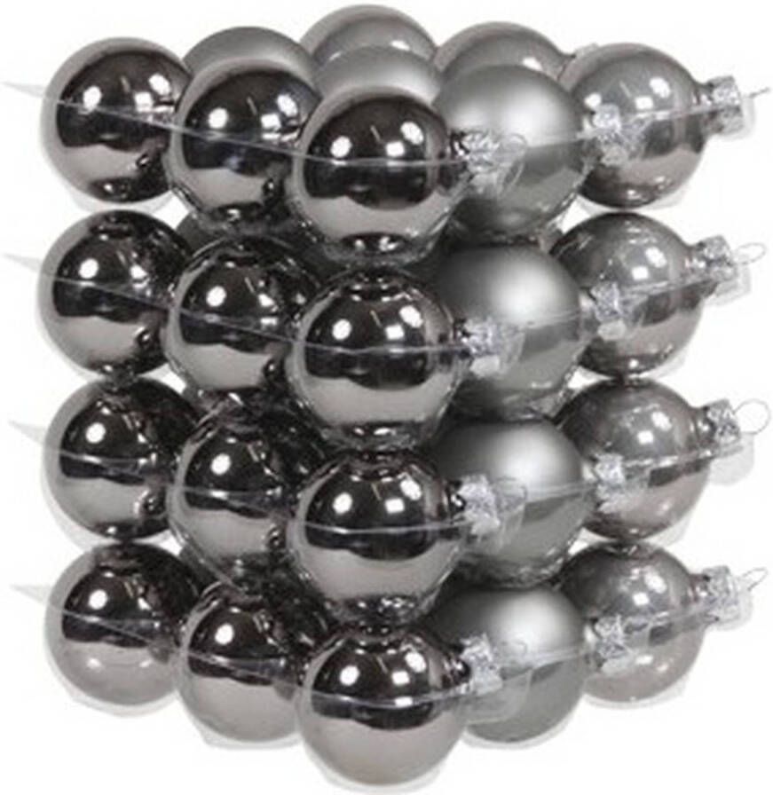 Othmar decorations 72x Titanium grijze glazen kerstballen 4 cm mat glans Kerstbal