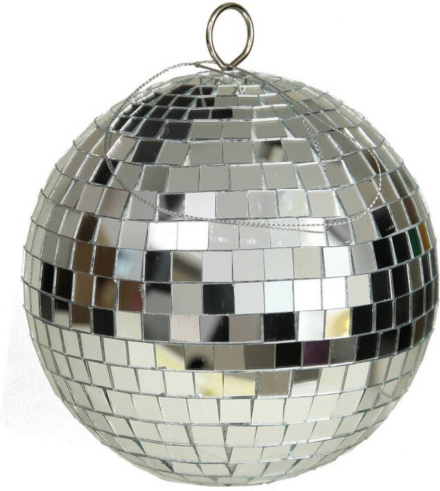 Othmar decorations disco kerstballen zilver 15 cm kunststof Kerstbal