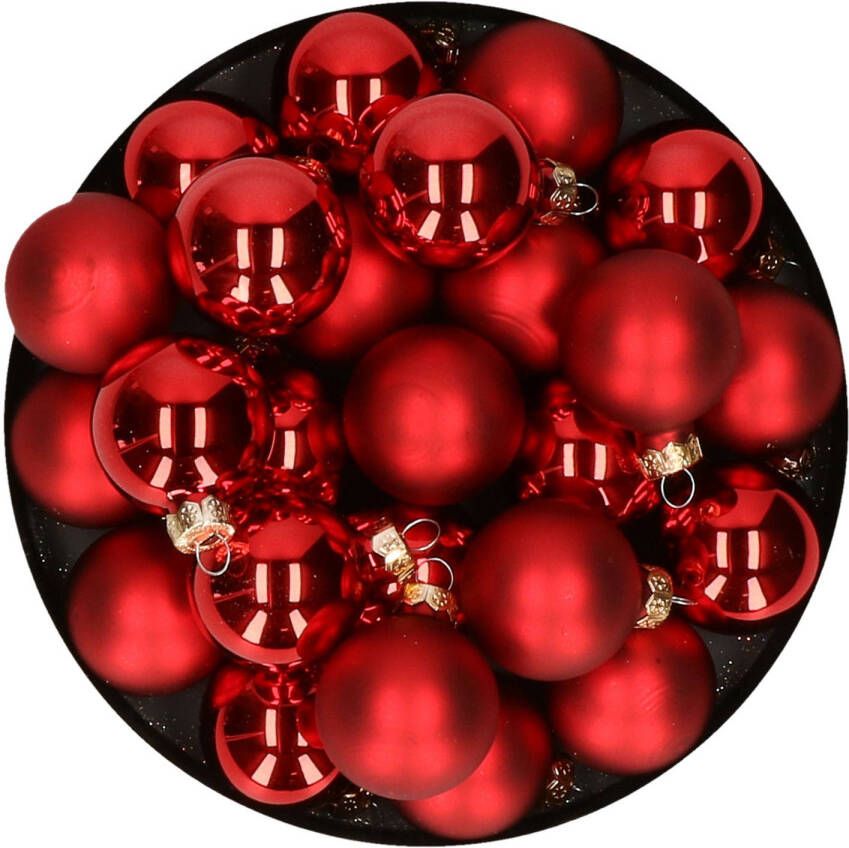 Othmar decorations Kerstballen set van glas 36x stuks rood 4 cm Kerstbal