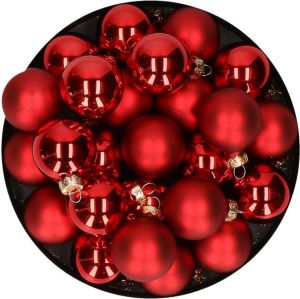 Othmar decorations Kerstballen Set Van Glas 36x Stuks Rood 4 Cm Kerstbal