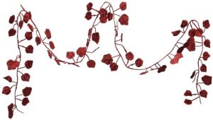 Othmar decorations Kerstboom guirlandes slingers met rode bladeren 200 cm Guirlandes