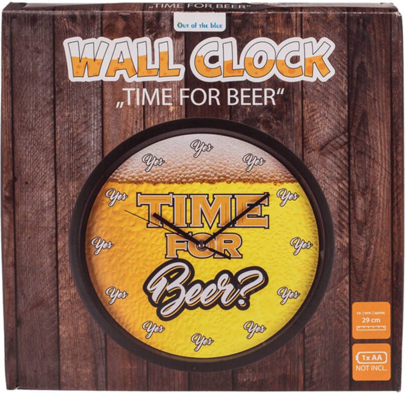 Out of the Blue Wandklok Time for Beer Klok Wall clock Time for Beer