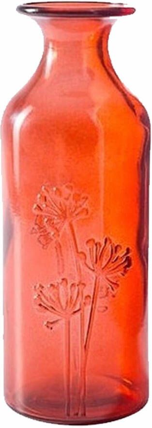 Paperdesign Rode fles vaas 7 x 19 cm glas Home Deco vazen rood Woonaccessoires Vazen