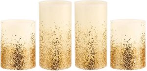 Pauleen LED-kaarsen Wax Golden Glitter 4 stuks